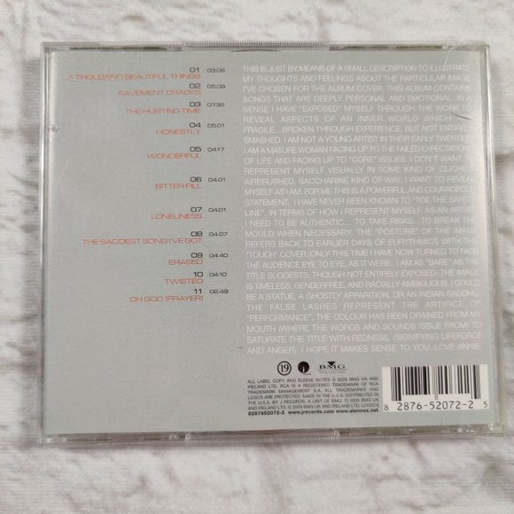 Annie Lennox Bare 2003 Electronic Pop Synth-pop A Thousand Beautiful Things y2k - Picture 2 of 6